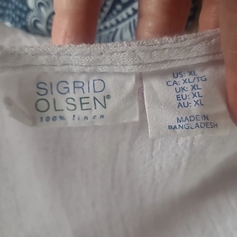 Sigrid Olsen White Textured Scoop-Neck Tank - Picture 3 of 4